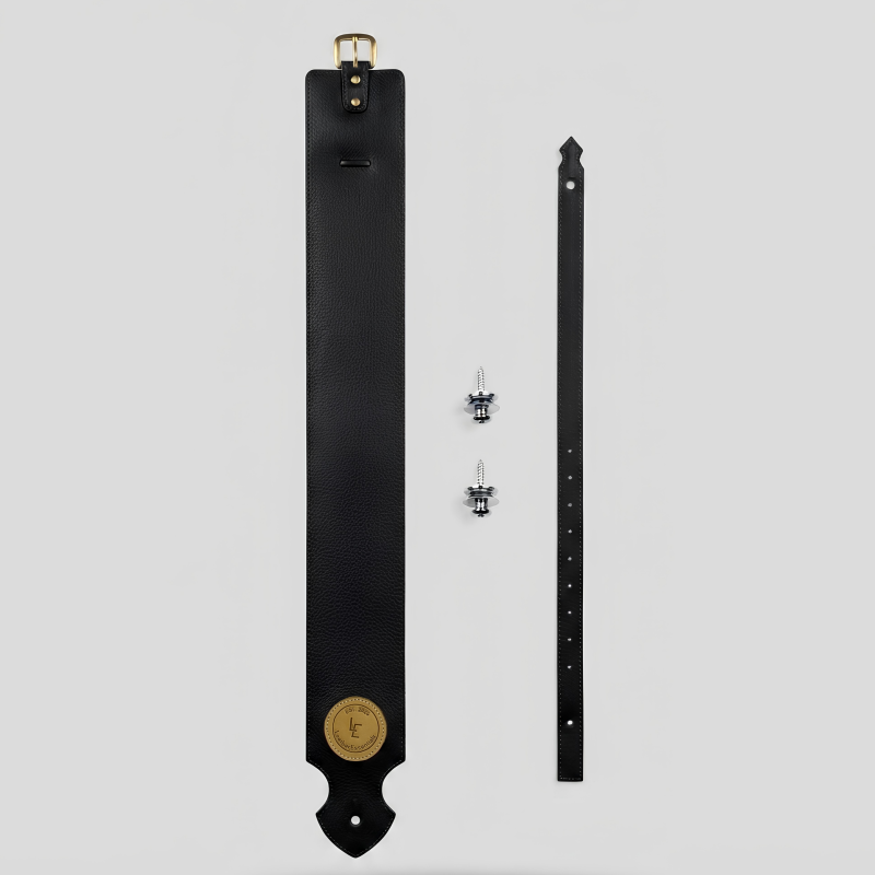 Black Leather Guitar Strap