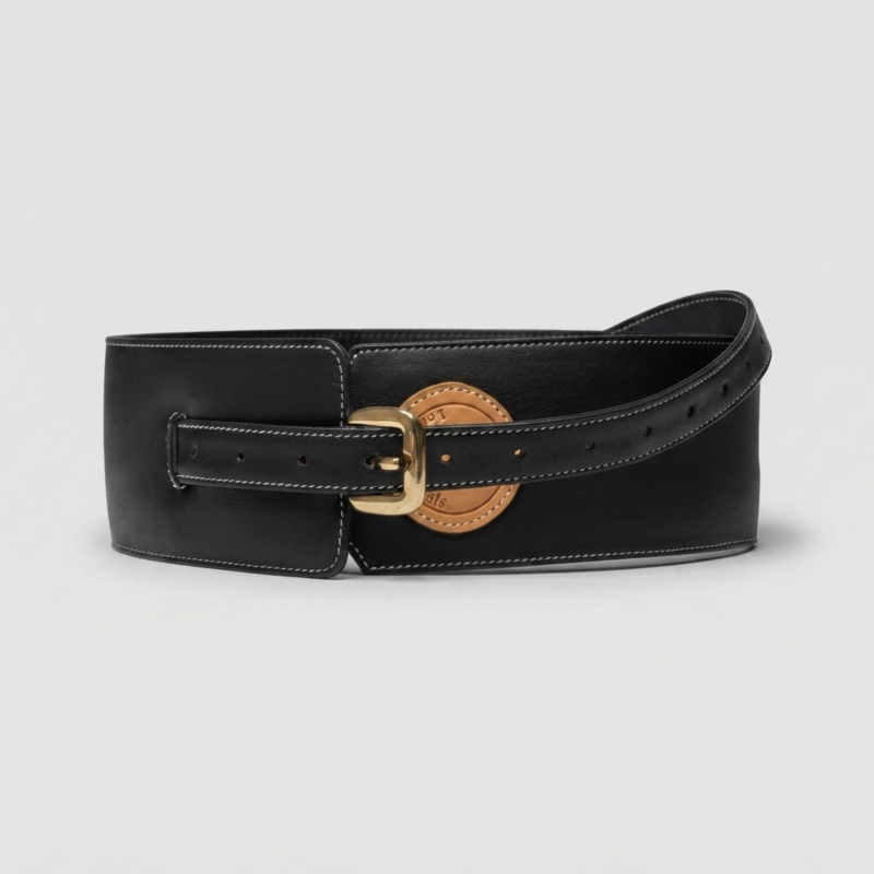 Black Leather Guitar Strap