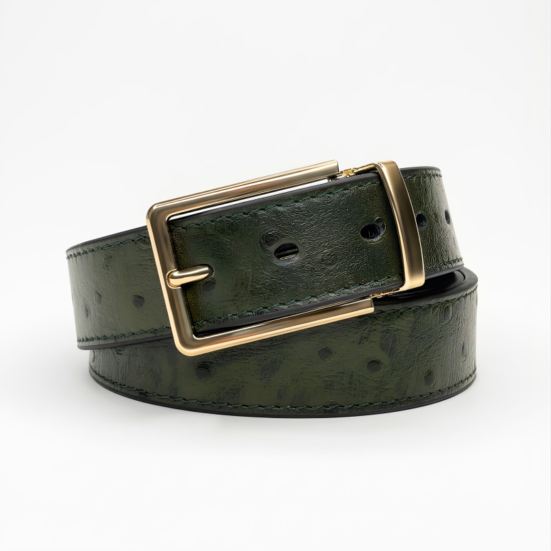 Emerald  Ostrich Pattern Belt
