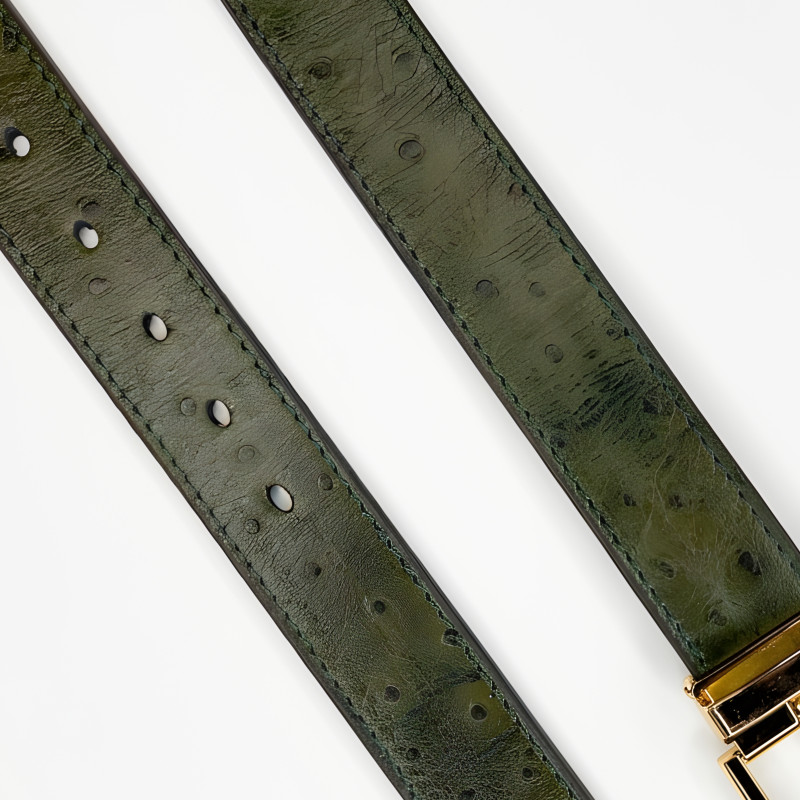 Emerald  Ostrich Pattern Belt