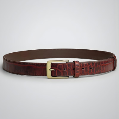 Maroon Croc Pattern Belt