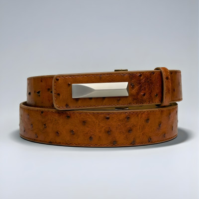 Amber Ostrich Pattern Belt