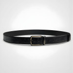 Black Ostrich Pattern Belt