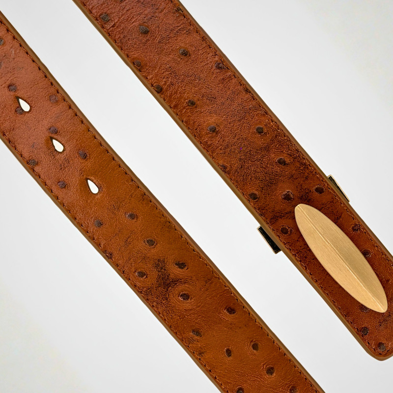 Amber Ostrich Pattern Belt