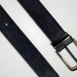 Black Ostrich Pattern Belt