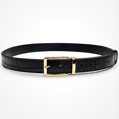 Black Croc Pattern Belt