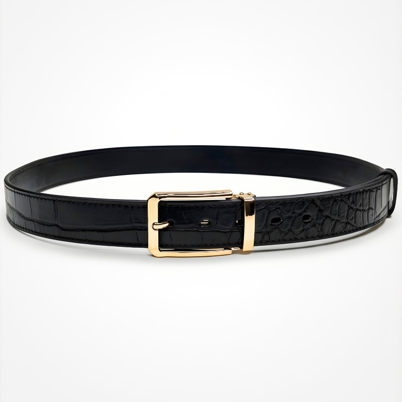 Black Croc Pattern Belt