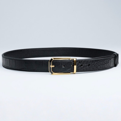 Black Croc Pattern Belt