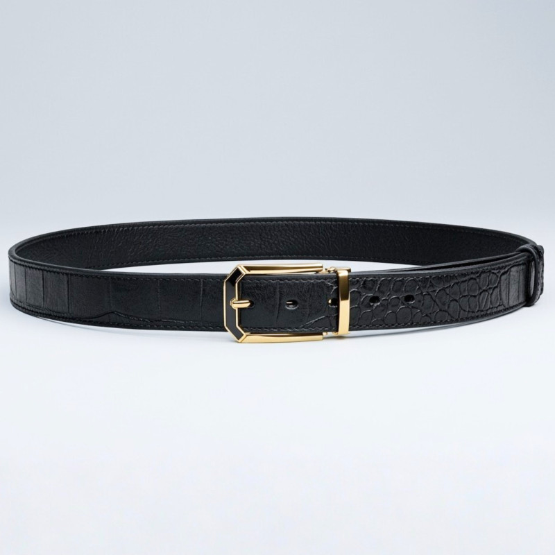 Black Croc Pattern Belt