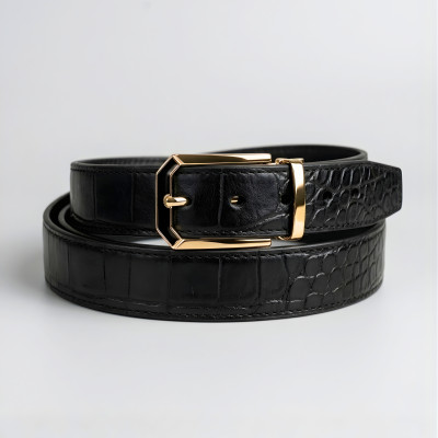 Black Croc Pattern Belt