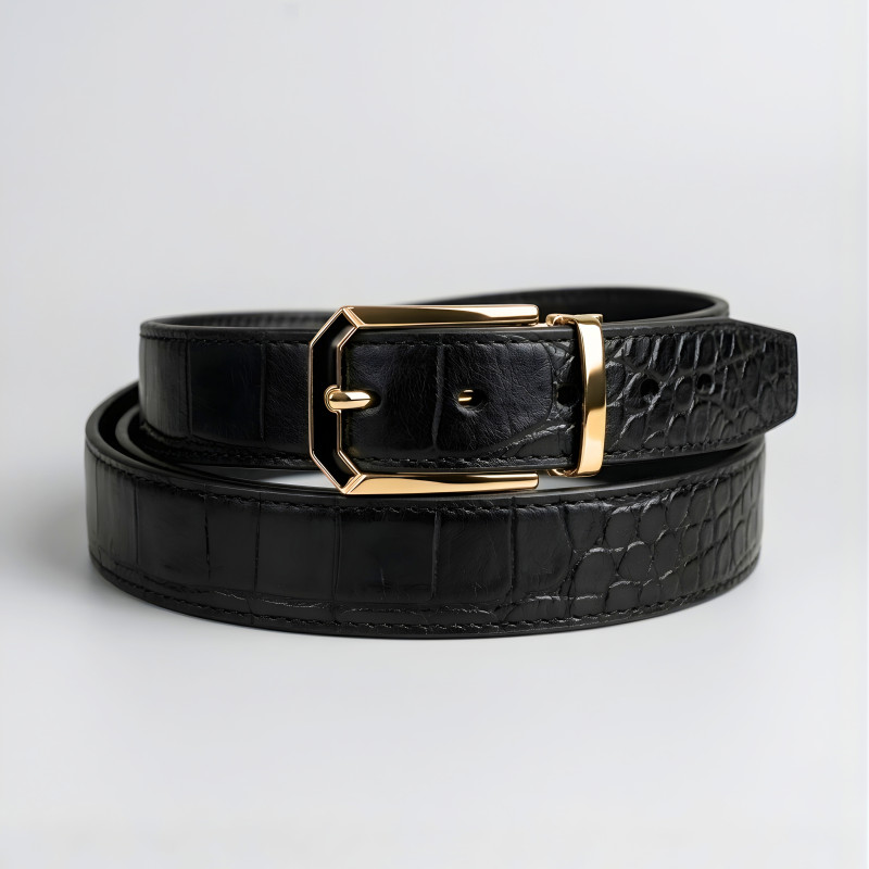 Black Croc Pattern Belt