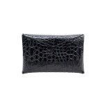 Croco-embossed Snap Wallet
