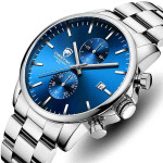 CHEETAH CH1604 ARISTO S9 - Blue Face Silver Chronograph Watch