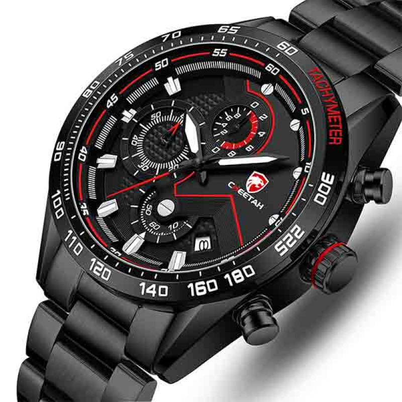 CHEETAH CH1614 CREST - Men's Sophisticated Fashion Watch - Red Hands