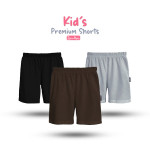 Kids Premium Cotton Shorts Combo - Black, Chocolate, Silver