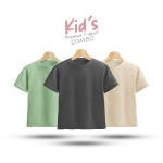 Kids Premium Blank T-Shirt Combo - Aqua, Charcoal, Cream