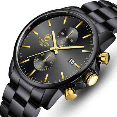 CHEETAH CH1604 ARISTO S10- Gold Hands Black Chronograph Watch for Men