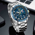 CHEETAH CH1614 CREST - Men's Sophisticated Watch - Silver Blue