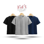 Kids Premium Blank T-Shirt Combo - Black, Silver, Navy