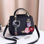 Black Flowery Handbag