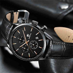 Men's Black and Gold Dress Watch