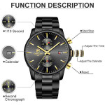 CHEETAH CH1604 ARISTO S10- Gold Hands Black Chronograph Watch for Men