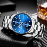 CHEETAH CH1604 ARISTO S9 - Blue Face Silver Chronograph Watch