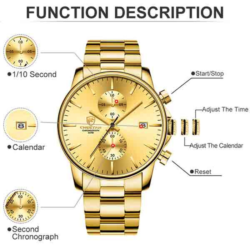 CHEETAH CH1604 ARISTO S8 - Gold Chronograph Watch