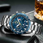 CHEETAH CH1614 CREST - Men's Sophisticated Watch - Silver Blue