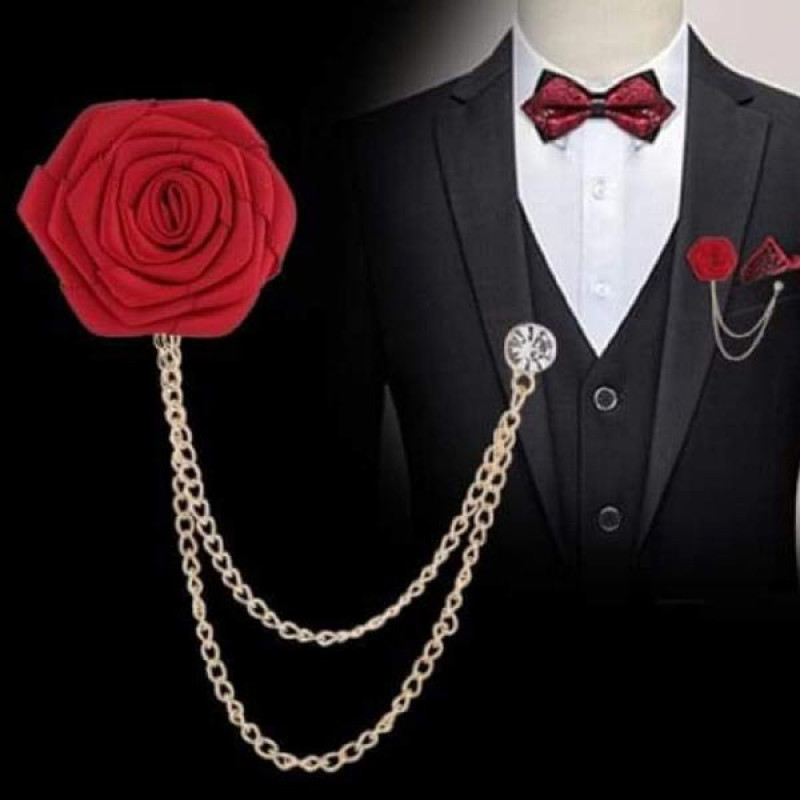 Men's Rose Brooch Suit Accessories