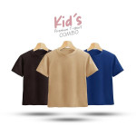 Kids Premium Blank T-Shirt Combo - Chocolate, Tan, Deep Blue