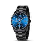 CHEETAH CH1604 ARISTO S1 - Men's Blue Face Black Steel Band Chronograph Watch