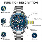 CHEETAH CH1614 CREST - Men's Sophisticated Watch - Silver Blue