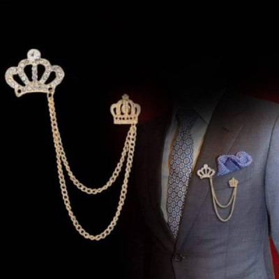 Men's Suit Crown Brooch Pin