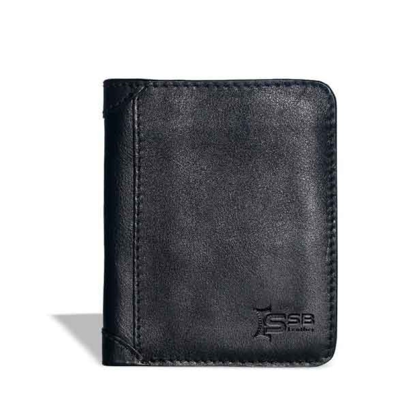 Black Short Leather Wallet