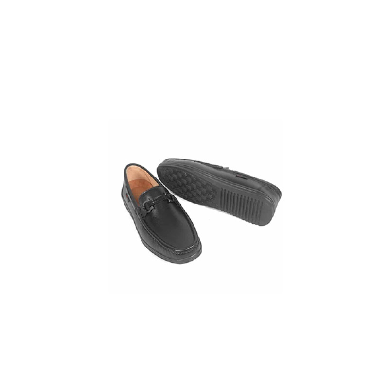 Genuine Leather Classic Black Loafers for Men