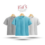 Kids Premium Blank T-Shirt Combo - Silver, Sky Blue, White RP-1155 DP-885