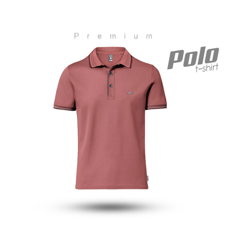 Fabrilife Premium Double PK Cotton Polo - Brick Red