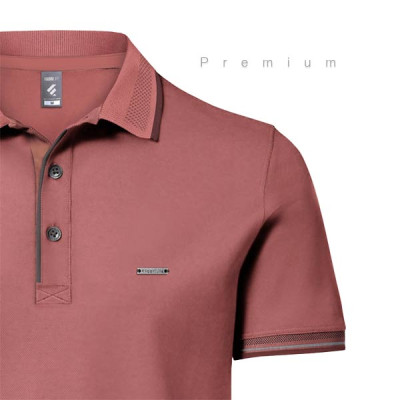 Fabrilife Premium Double PK Cotton Polo - Brick Red