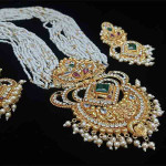 Gold Plated Sitahar With White Puti