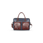 Plain Blue Leather Executive Bag