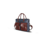 Plain Blue Leather Executive Bag