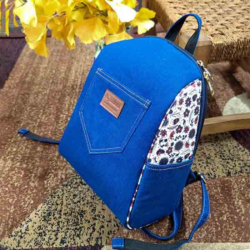 Blue Denim Backpack