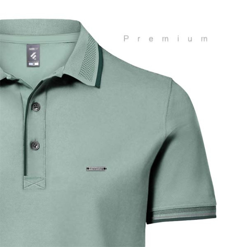 Fabrilife Premium Double PK Cotton Polo - Ice berg Green