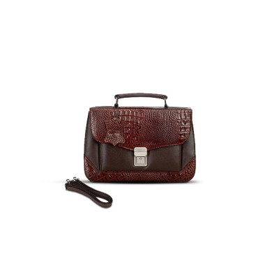 Croco Design Ladies Brown Handbag