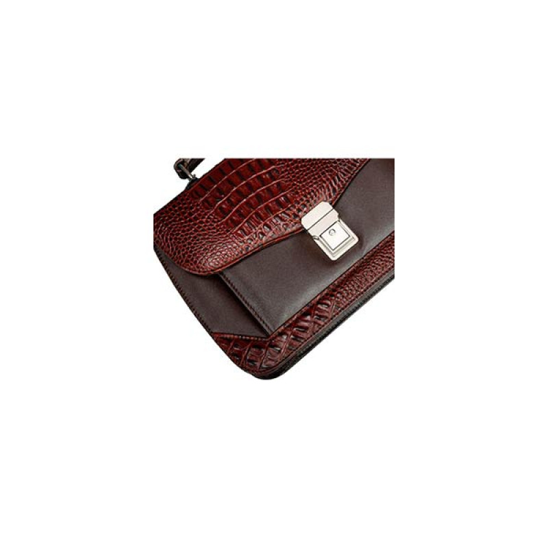 Croco Design Ladies Brown Handbag