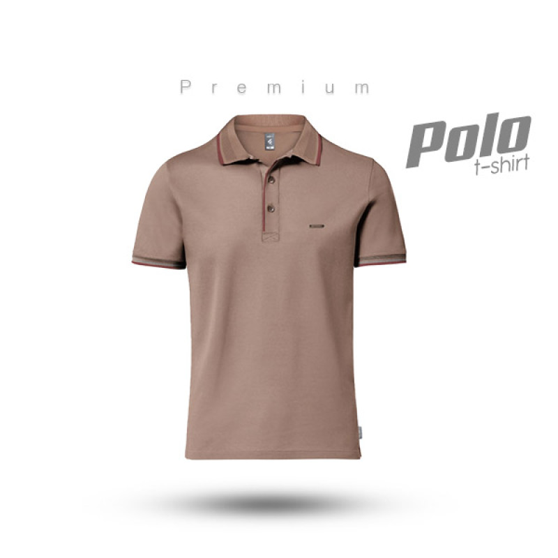 Fabrilife Premium Double PK Cotton Polo - Light Coffee