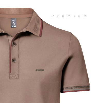 Fabrilife Premium Double PK Cotton Polo - Light Coffee