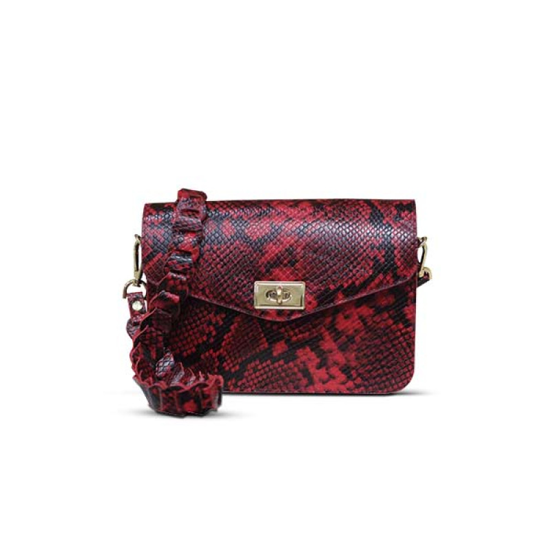 Snake Print Leather Handbag