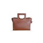 Tan Color Square Leather Handbag